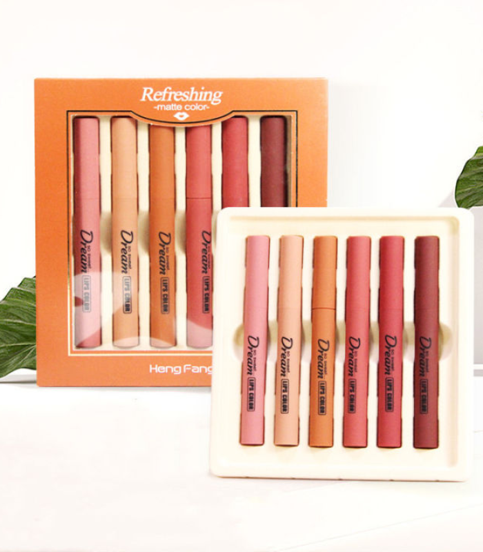 Silicone Face Wash Brush (8) Heng Fang Dream Lip Color Matte Liquid Lipstick Set – 6 Shades - Image 1