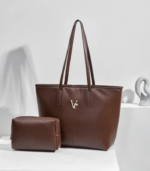 Large Capacity Women's Tote Bag with Cosmetic Pouch - Image 2