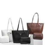 Large Capacity Women's Tote Bag with Cosmetic Pouch