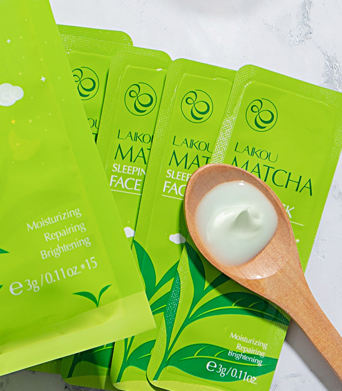 Untitled design (61) LAIKOU Matcha Moisturizing Sleeping Mask 5pcs - Image 1